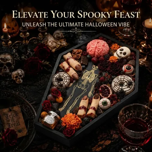 Vista 5 de Bandeja para servir de Halloween de 15.7 pulgadas, tablero de charcutería