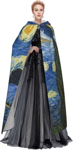 Vista 3 de Galaxy Space - Capa unisex de longitud completa con capucha para Halloween, fiesta de vampiros para adultos