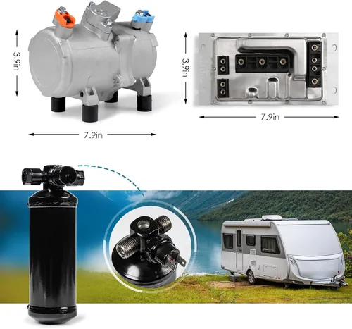 Vista 4 de El kit de aire acondicionado de 12 V CC, panel de instrumentos de automóvil es aplicable a unidades eléctricas de aire acondicionado como autos