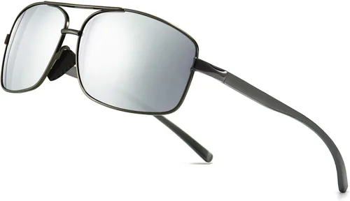 Vista 19 de SUNGAIT lentes de sol polarizados rectangulares livianos con protección 100% contra rayos UV