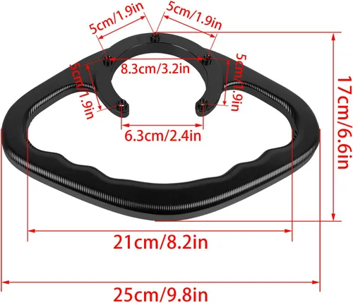 Vista 5 de Manija del tanque de combustible de la motocicleta trasera del pasajero de la motocicleta reemplazo de aluminio para Yamaha R6 R1 MT09 MT07 FZ1 FZ6