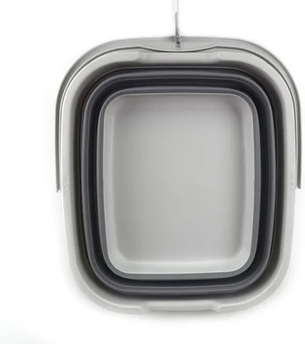 Vista 5 de SAMMART Cesta rectangular plegable y práctica/cubo (15L rectangular, gris oscuro (juego de 2))