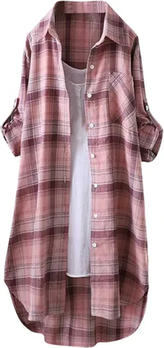 Vista 29 de Long Sleeve Shirts for Women Spring Summer Dressy Casual Button Down Plus Size Tops Office Work Blouses