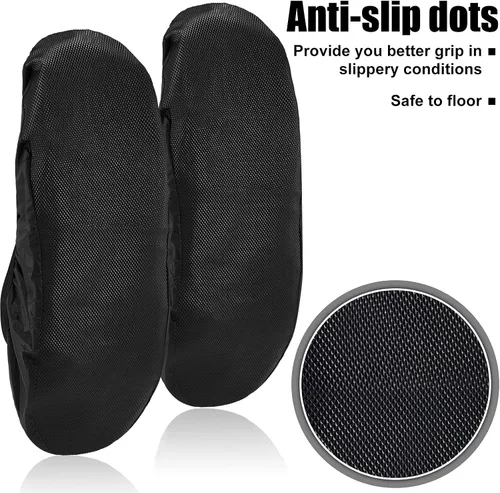 Vista 4 de SATINIOR 4 fundas negras para zapatos de boliche, XL, antideslizantes, accesorios protectores, suministros deportivos modernos para hombres, mujeres