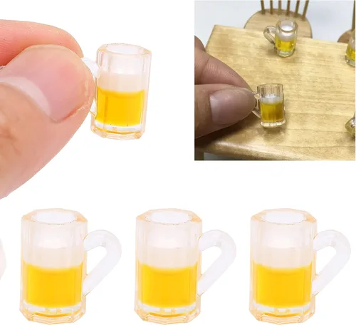 Vista 5 de 10 mini tazas de cerveza de plástico de 1 onza, vasos de chupito pequeños con asas, vasos transparentes reutilizables para degustación de cerveza
