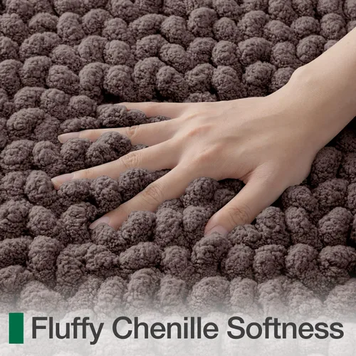 Vista 3 de LUMI Tapete de baño de lujo, tapete de baño ultra suave de secado rápido, alfombra de baño antideslizante absorbente de felpilla gruesa, tapete