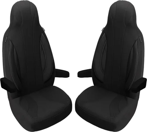 Vista 11 de Bremer SITZBEZÜGE Motorhome Seat Covers Ford Transit Custom Vanestro Atlantic Titanium WPL401 WPL401 - Black/Grey