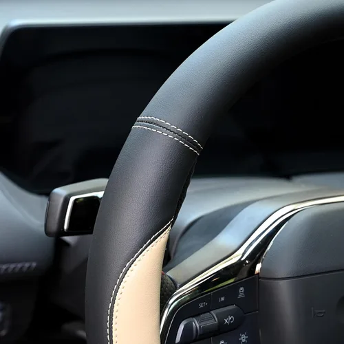 Vista 5 de Valleycomfy - Funda universal de volante de piel de microfibra, 15 pulgadas, color beige