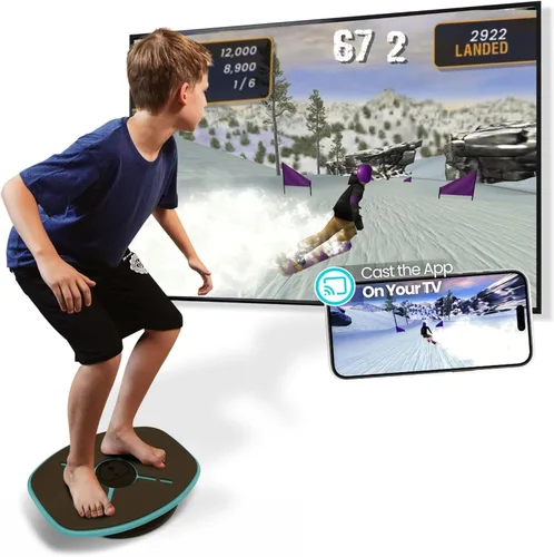 Vista 7 de GoBalance Board - App-Enabled Balance Board. Smart Bluetooth Sensor, 12 FREE Interactive Games - Fun, Balance Training and Home Gym Workout! Boost