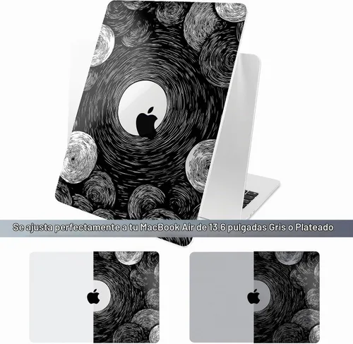 Vista 3 de Batianda AstroGrid - Funda para MacBook Air de 13.6" M2-M5 Chip, Galaxy Líneas abstractas
