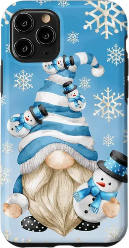 Vista 29 de Cute Winter Gnome Dad with Snowflake Decor and Snowman Case for iPhone 17