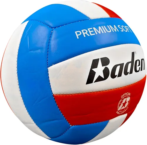 Vista 7 de Baden Pelota de voleibol de cuero sintético suave de alta calidad, tamaño y peso oficiales, paquete de 6 unidades con bomba