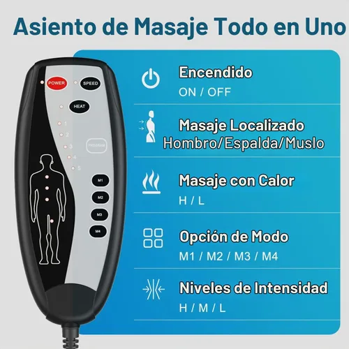Vista 12 de SLOTHMORE Masajeador de espalda para silla con calor, vibración y soporte lumbar