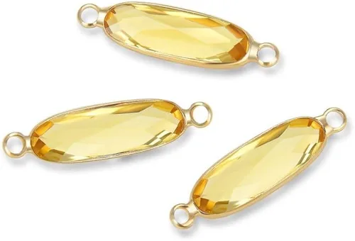 Vista 12 de 5 unidades de Adabele grado A de abril transparente con piedra natal de abril, barra rectangular de 0.827 in, chapado en oro amarillo de 18