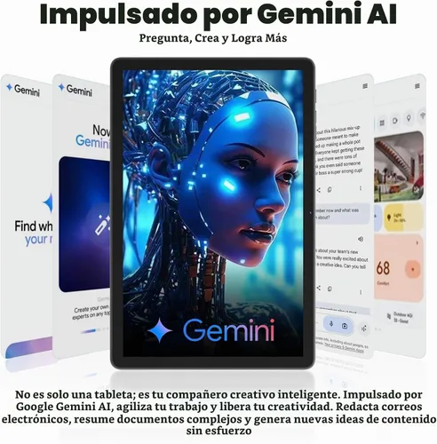 Vista 6 de Android 15 Tablet, 11", 12GB RAM, 128GB, teclado y funda
