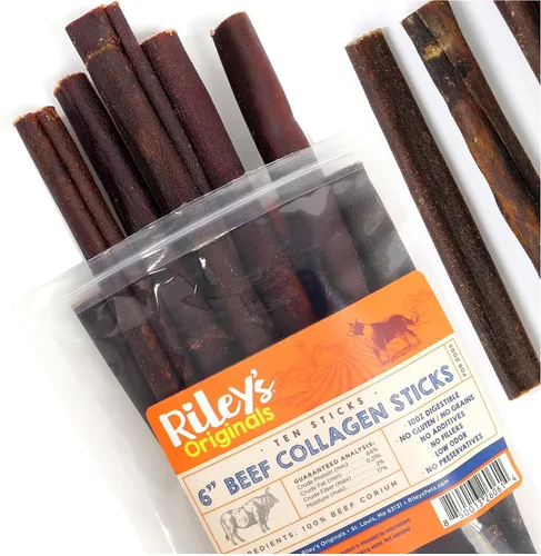 Vista 11 de Riley's Palitos de colágeno de carne de res de 6 pulgadas para perros, 100%
