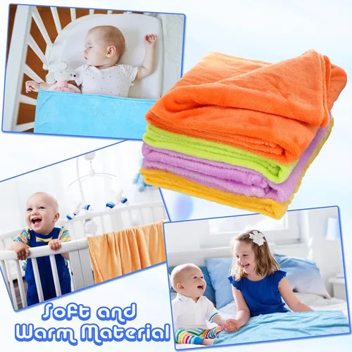 Vista 6 de Kinlop 16 mantas peludas para bebé, 39 x 27 pulgadas, suaves para niños, acogedora manta ligera y cálida, para primavera y verano, para bebés, niñas