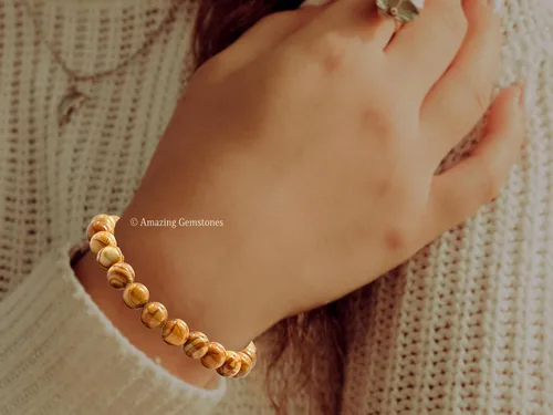 Vista 576 de Amazing Gemstone Crystal Bracelet for Women Men's Gifts - Protection Healing Crystal Bracelet - 8mm Gemstone Beaded Stretchable Bracelet Pulseras