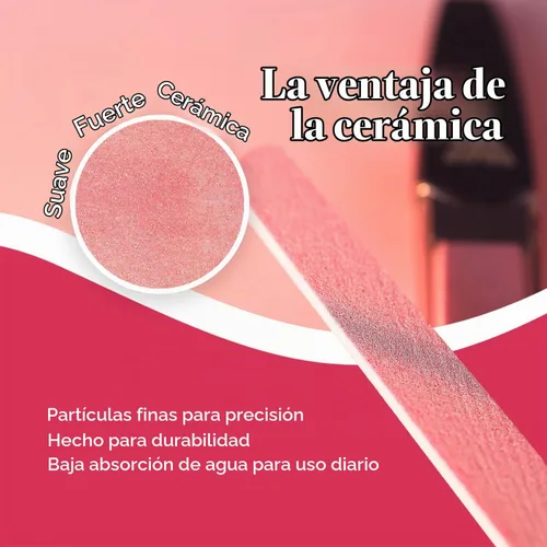Vista 3 de Limas de cerámica para uñas, limas de uñas de manicura con estuches, lima de precisión experta, deja las uñas suaves, kit profesional de manicura