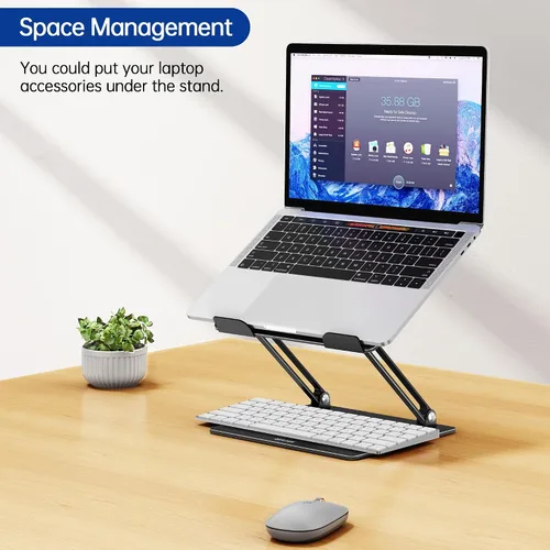 Vista 6 de BESIGN LS10 - Soporte de aluminio para laptop, ergonómico y ajustable, soporte para tableta y computadora, compatible con MacBook Air, Pro, Dell