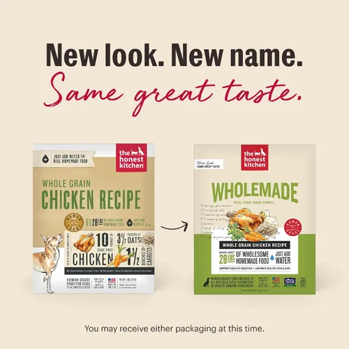 Vista 3 de The Honest Kitchen, comida para perros de grado humano de grano entero deshidratado Wholemade™ - Comida completa y equilibrada o cobertura - Pollo