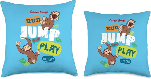 Vista 3 de Curious George Almohada Run Jump Play Repeat