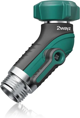 Vista 8 de 2WAYZ Codo de manguera de metal 45, adaptador de manguera resistente y conector de ángulo con válvula de cierre de agua
