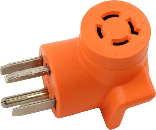 Vista 9 de AC WORKS Adaptador de salida de pared para secadora de 30 amperios y 4 clavijas (para enchufe de secadora de 30 A de 3 clavijas)