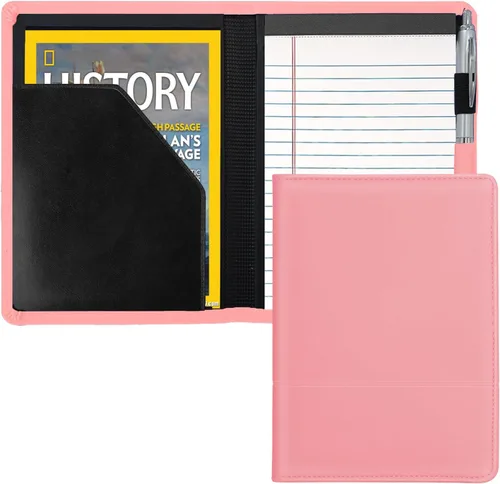 Vista 17 de Carpeta/Portafolio con Bloc, Mini Carpeta Portafolio con Bloc 5 x 8 Bloc de Escritura Tamaño Legal, Organizador de Documentos A5 para Hombres