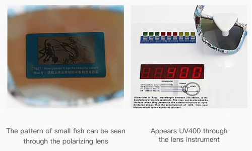 Vista 3 de Lentes de sol polarizados de lectura cuadrados para mujeres y hombres, marco deportivo ligero, protección UV, lupa de pesca