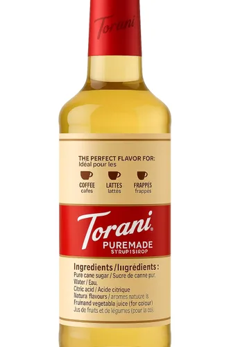 Vista 4 de Torani Puremade - Jarabe, sabor melocotón blanco, botella de vidrio, sabores naturales, 25.4 onzas líquidas 25.4 onzas líquidas