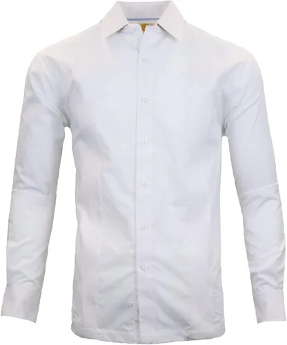 Vista 4 de Manchester Guayabera - Camisa de manga larga para hombre, ajuste regular