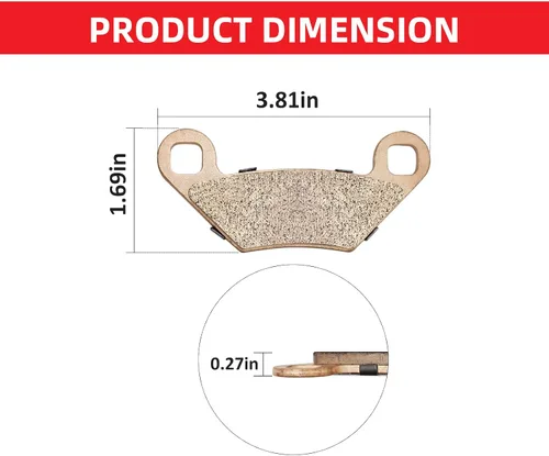 Vista 4 de Pastillas de Freno Delantero Trasero Sinterizado para Sportsman 300/400/450/500/550/570/800/850/ETX Scrambler 850 Predator Outlaw 500 Hawkeye