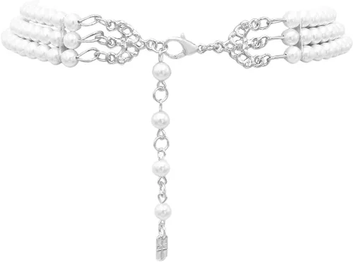 Vista 3 de Rosemarie & Jubalee Juego de gargantilla de 3 piezas con perlas de lágrima grandes de imitación para mujer, 11.0in + extensor de 3.0in