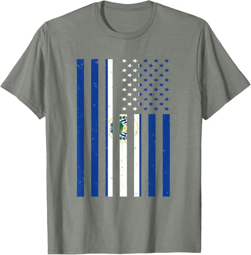 Vista 24 de El Salvador Shirt - El Salvador USA America Flag Men Women T-Shirt
