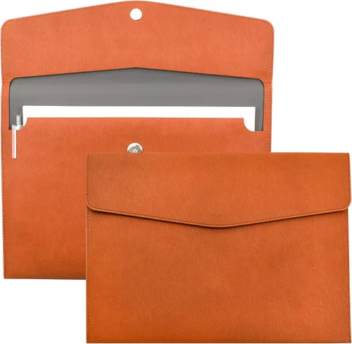 Vista 10 de VANRA Carpetas de cuero sintético para archivar documentos A4, organizador de documentos, organizador de documentos de cuero con cierre magnético