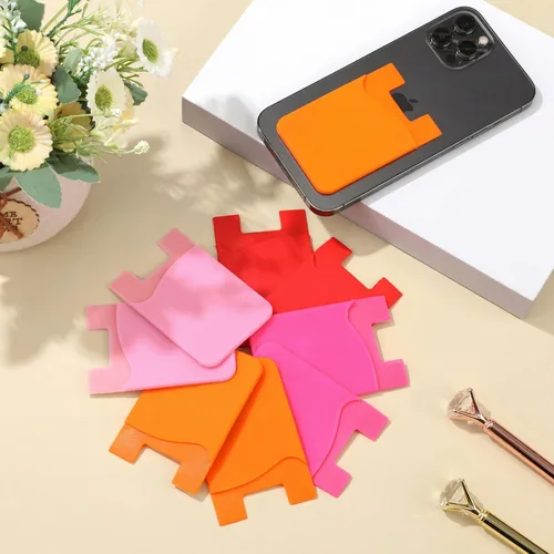 Vista 7 de Frienda 24 portatarjetas de teléfono adhesivo de silicona para la parte posterior del teléfono, funda adhesiva para tarjetas de crédito compatible