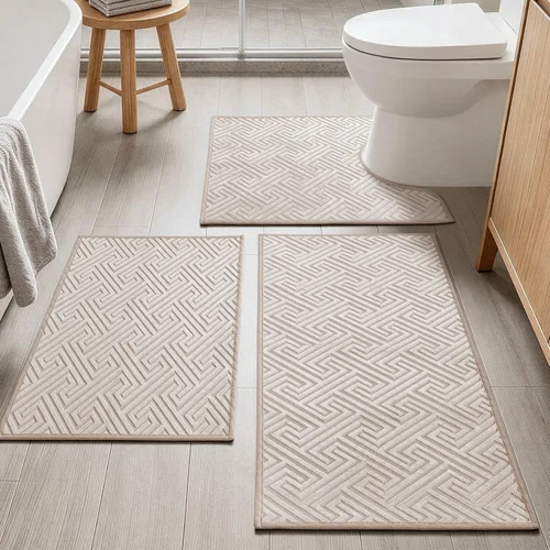 Vista 14 de YIHOUSE Alfombras de baño beige de 17 x 24 pulgadas, de secado rápido, antideslizantes, absorbentes, lavables a máquina, fina alfombra de baño