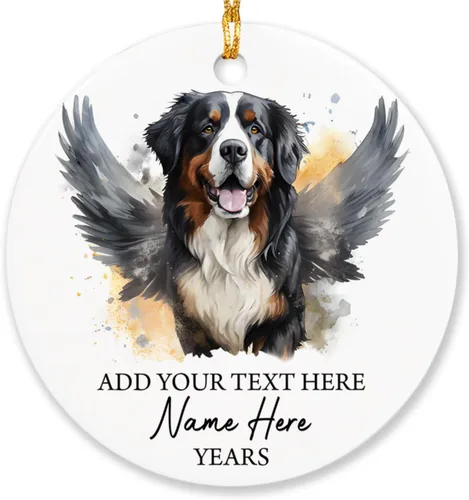 Vista 26 de Airedale Terrier - Adorno personalizado de alas de ángel para perro, regalo de pérdida de condolencias de mascotas, adorno de Navidad conmemorativo