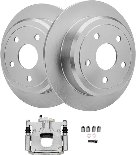 Vista 14 de Detroit Axle - Juego de rotores de freno de disco trasero + Sustitución de calibrador de freno de disco trasero izquierdo para Acura TL Honda