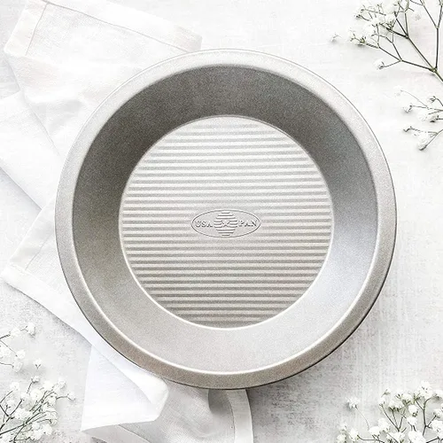 Vista 3 de USA Pan Bakeware Acero aluminizado Bandeja para tarta comercial, juego de 2, plateado