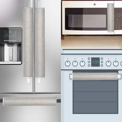 Vista 10 de OUGAR8 Juego de 3 fundas para manija de puerta de refrigerador, guantes para electrodomésticos de cocina, nevera, microondas, lavavajillas