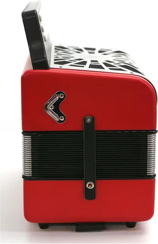 Vista 5 de Hohner Compadre GCF Acordeón con bolsa de concierto (rojo)