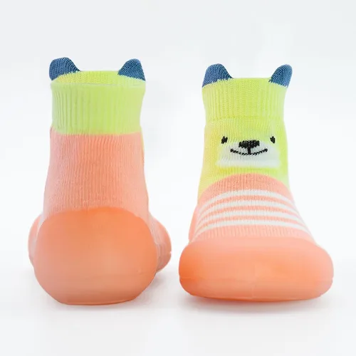 Vista 4 de 1 par de zapatos de bebé, calcetines de bebé, zapatos para niños y niñas, zapatos antideslizantes con suela de goma suave, zapatos para niños