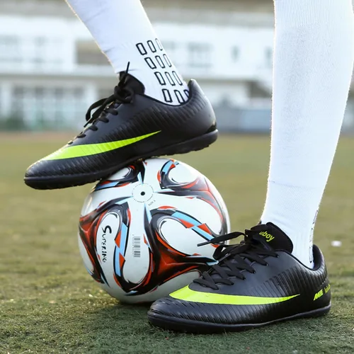 Vista 5 de Zapatos deportivos de fútbol para hombre, antideslizantes, con cordones, para interiores, para césped y futsala, para correr, deportes, tenis