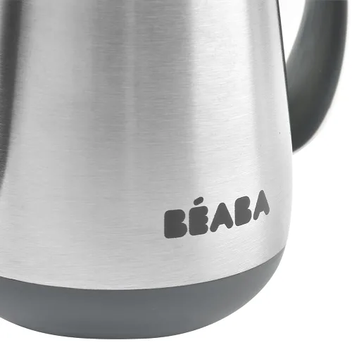 Vista 4 de BEABA - Vaso para sorber con popote de acero inoxidable, vasos aislados a prueba de derrames con asas extraíbles, fabricado con acero inoxidable