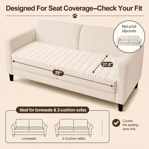 Vista 48 de decorUhome Funda de sofá para perros, funda antideslizante y mullida para sofá, para asiento, respaldo y reposabrazos, protector de sofá suave