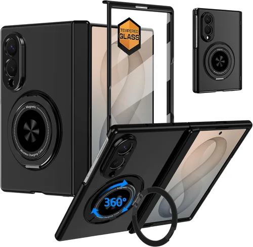 Vista 13 de Hekodonk Funda para Galaxy Z Flip 8 con soporte giratorio de 360º, compatible con MagSafe, protector de pantalla frontal, soporte de anillo Todo