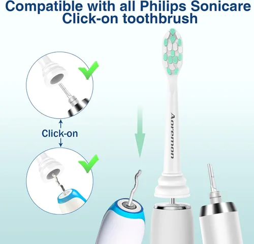 Vista 3 de Aoremon Cabezales de repuesto para Philips Sonicare c2 c1 cabezal de cepillo compatible con Phillips Sonicare y más cepillos de dientes eléctricos