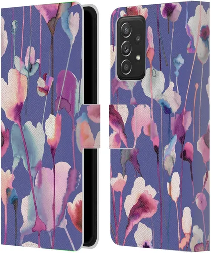Vista 206 de Head Case Designs Officially Licensed Ninola Abstract Poppies Lilac Floral Leather Wallet Case Compatible with Samsung Galaxy A07 4G